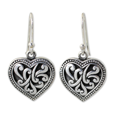 Handmade Romantic Sterling Silver Dangle Earrings