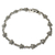 Marcasite link bracelet, 'Daisy Garland' - Unique Marcasite and Sterling Silver Floral Link Bracelet