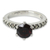 Garnet and marcasite solitaire ring, 'Forever Love' - Thai Sterling Silver Ring with Garnet and Marcasite (image 2a) thumbail