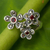 Garnet flower ring, 'Daisy Trio' - Thai Sterling Silver Flower Ring with Garnet and Marcasite (image 2b) thumbail