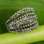 Marcasite cocktail ring, 'Brilliant Night' - Thai Handmade Sterling Silver Cocktail Ring with Marcasite (image 2) thumbail