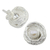 Cultured pearl button earrings, 'Coils' - Artisan Crafted Cultured Pearl Thai Silver Button Earrings (image 2b) thumbail