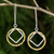 Gold plated dangle earrings, 'Moonrise Window' - Thai Handmade Geometric Gold and Silver Plated Earrings (image 2) thumbail