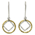 Gold plated dangle earrings, 'Moonrise Window' - Thai Handmade Geometric Gold and Silver Plated Earrings thumbail