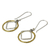 Gold plated dangle earrings, 'Moonrise Window' - Thai Handmade Geometric Gold and Silver Plated Earrings (image 2b) thumbail