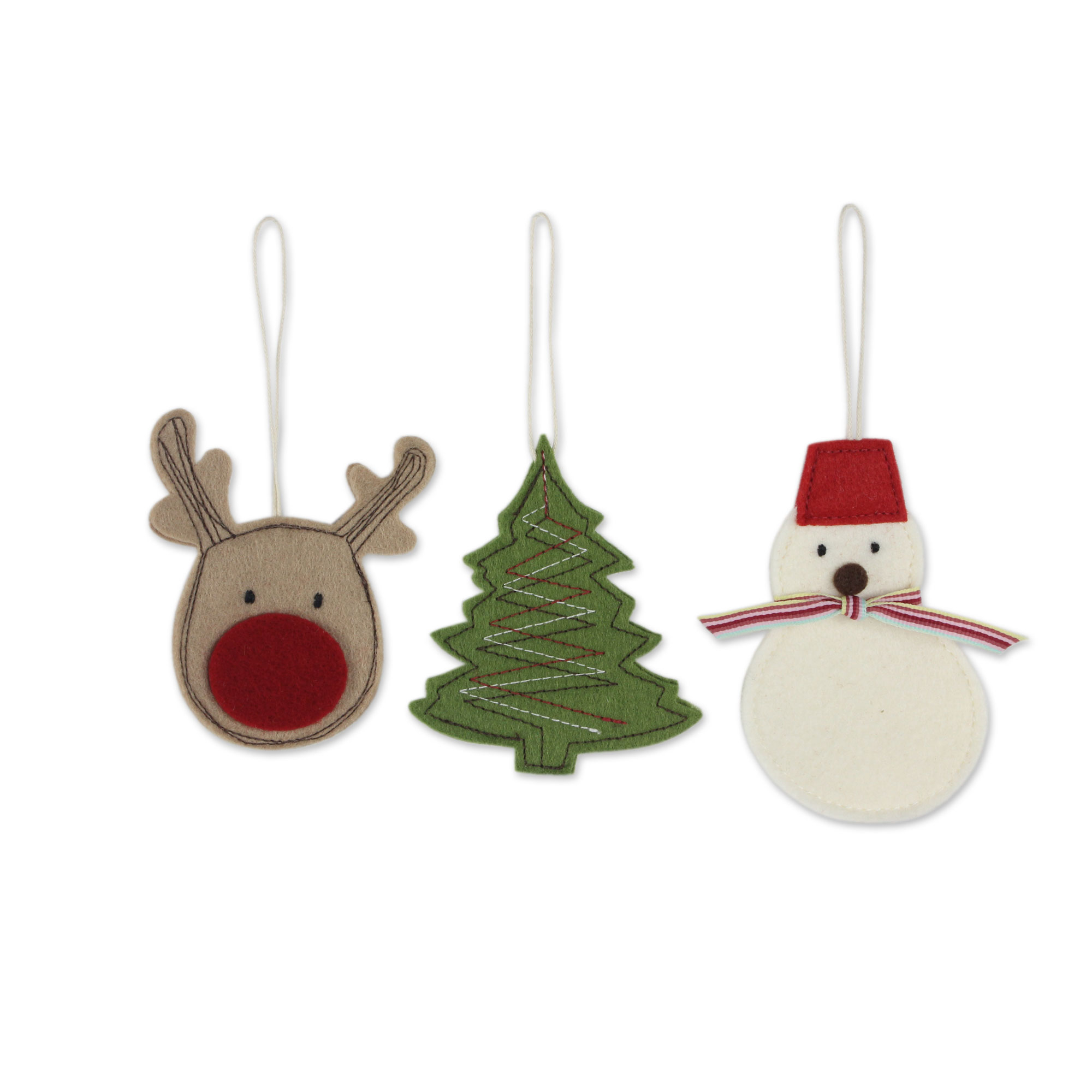 UNICEF Market | Felt Christmas Ornaments Sewn by Hand (set of 3 ...