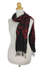 Silk scarf, 'Nocturnal Dance' - Black Red Tie-dye Silk Scarf Crafted by Hand in Thailand (image 2d) thumbail