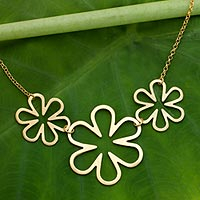 Featured review for Gold vermeil flower necklace, Flower Power