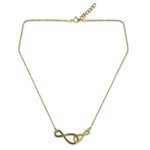 Gold vermeil pendant necklace, 'Into Infinity' - Brushed Gold Vermeil Necklace with Infinity Symbols