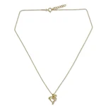 Gold vermeil heart necklace, 'Music of Love' - Artisan Crafted Brushed Vermeil Music Theme Necklace