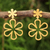 Gold vermeil flower earrings, 'Flower Power' - Handcrafted Floral Gold Vermeil on Silver Dangle Earrings (image 2) thumbail