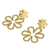 Gold vermeil flower earrings, 'Flower Power' - Handcrafted Floral Gold Vermeil on Silver Dangle Earrings (image 2b) thumbail