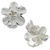 Sterling silver button earrings, 'Petite Bloom' - Handcrafted Sterling Silver 925 Flower Button Earrings (image 2b) thumbail