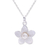Cultured freshwater pearl pendant necklace, 'Blossom Pearl' - White Pearl and Sterling Silver Flower Pendant Necklace (image 2a) thumbail