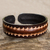 Men's leather cuff bracelet, 'Dark Warrior' - Dark Brown Leather Cuff Bracelet for Men from Thailand (image 2) thumbail