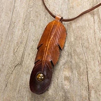 Featured review for Tigers eye and leather necklace, Feather Spirit