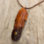 Tiger's eye and leather necklace, 'Feather Spirit' - Brown Leather Feather Pendant Necklace with Tiger's Eye thumbail