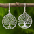 Sterling silver dangle earrings, 'Spiral Tree' - Handcrafted 925 Sterling Silver Tree Dangle Earrings thumbail
