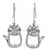 Sterling silver dangle earrings, 'Whimsical Cat' - Cute Sterling Silver Cat Dangle Earrings from Thai Artisan