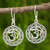Sterling silver dangle earrings, 'Celtic Om' - Om Mantra Dangle Earrings Made from 925 Sterling Silver