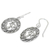 Sterling silver dangle earrings, 'Celtic Om' - Om Mantra Dangle Earrings Made from 925 Sterling Silver