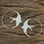 Sterling silver hoop earrings, 'The Martin' - Sterling Silver Endless Hoop Earrings with Bird Design thumbail