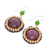 Quartz dangle earrings, 'Autumn Garden Path' - Artisan Crafted Brass and Quartz Bead Dangle Earrings (image 2c) thumbail