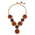 Carnelian and garnet flower necklace, 'Floral Garland in Orange' - Beaded Carnelian and Garnet Floral Pendant Necklace (image 2a) thumbail