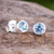 Blue topaz stud earrings, 'Light' - Sterling Silver Stud Earrings with Faceted Blue Topaz (image 2) thumbail