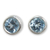 Blue topaz stud earrings, 'Light' - Sterling Silver Stud Earrings with Faceted Blue Topaz (image 2b) thumbail