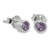 Amethyst stud earrings, 'Light' - Brushed Sterling Silver and Blue Topaz Studs Earrings (image 2a) thumbail