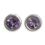 Amethyst stud earrings, 'Light' - Brushed Sterling Silver and Blue Topaz Studs Earrings (image 2b) thumbail