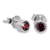 Garnet stud earrings, 'Light' - Sterling Silver Stud Earrings with Faceted Garnet (image 2a) thumbail