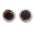 Garnet stud earrings, 'Light' - Sterling Silver Stud Earrings with Faceted Garnet (image 2b) thumbail