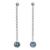 Blue topaz dangle earrings, 'Light' - Sterling Silver Long Earrings with Faceted Blue Topaz thumbail