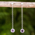 Amethyst dangle earrings, 'Light' - Brushed Sterling Silver and Amethyst Long Earrings thumbail