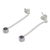 Amethyst dangle earrings, 'Light' - Brushed Sterling Silver and Amethyst Long Earrings (image 2b) thumbail