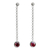 Garnet dangle earrings, 'Light' - Garnet on Long Sterling Silver Earrings Crafted by Hand thumbail