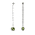 Peridot dangle earrings, 'Light' - Long Sterling Silver Earrings Crafted by Hand with Peridot thumbail