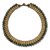 Perlenkette aus Jade und Kokosnussschalen, 'Forest Lagoon - Handgemachte thailändische Kokosnussschalen-Halskette mit Jade