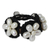 Cultured pearl and quartz flower bracelet, 'Blossoming Rhyme' - White Pearl Flowers on Black Bracelet Crocheted by Hand (image 2a) thumbail