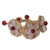 Rose quartz flower bracelet, 'Blossoming Rhyme' - Rose Quartz Flowers on Hand Crocheted Bracelet (image 2a) thumbail