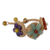 Multi gemstone flower bracelet, 'Blossoming Rhyme' - Multi Gemstone Flowers on Beige Hand Crocheted Bracelet (image 2a) thumbail
