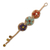 Multi gemstone flower bracelet, 'Blossoming Rhyme' - Multi Gemstone Flowers on Beige Hand Crocheted Bracelet (image 2b) thumbail