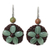 Quartz beaded flower earrings, 'Pastel Daisy' - Crocheted Green Quartz Flower Earrings from Thailand