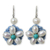 Cultured pearl beaded flower earrings, 'White Daisy' - Flower Earrings with White Cultured Pearls and Blue Calcite (image 2a) thumbail