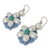 Cultured pearl beaded flower earrings, 'White Daisy' - Flower Earrings with White Cultured Pearls and Blue Calcite (image 2b) thumbail