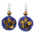 Tiger's eye beaded flower earrings, 'Brown Daisy' - Hand Made Blue Crocheted Earrings with Tiger's Eye Beads (image 2a) thumbail