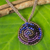 Lapis lazuli and amethyst beaded pendant necklace, 'Fascinate Me' - Spiral Pendant Necklace with Lapis Lazuli and Amethyst (image 2) thumbail