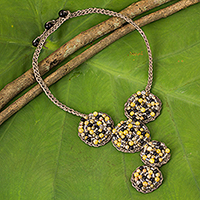 Quartz and jasper beaded necklace, 'Subtle Jazz Combo' - Fair Trade Artisan Necklace with Quartz and Jasper